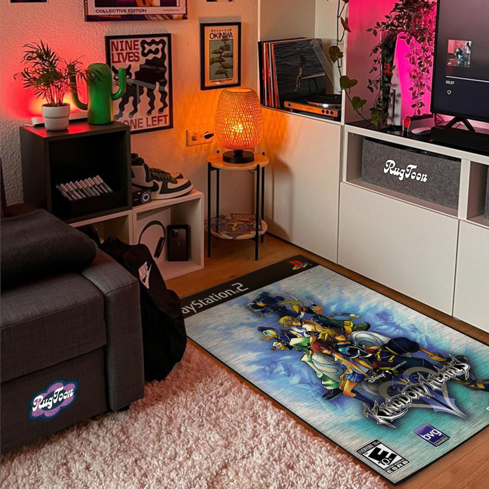 Kingdom Hearts II Rug – PS2 Cover Art Decor