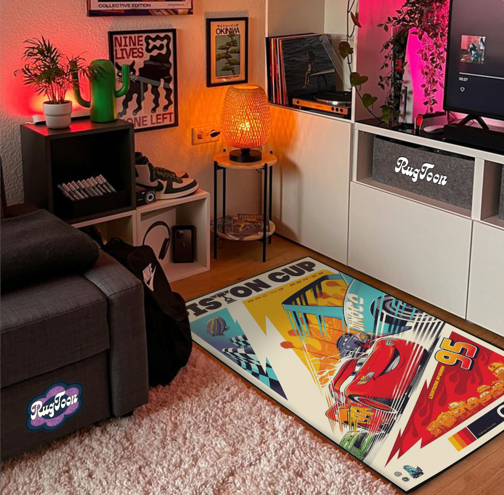 Tapis Cars – Design Fan Art Lightning McQueen Pistons Cup