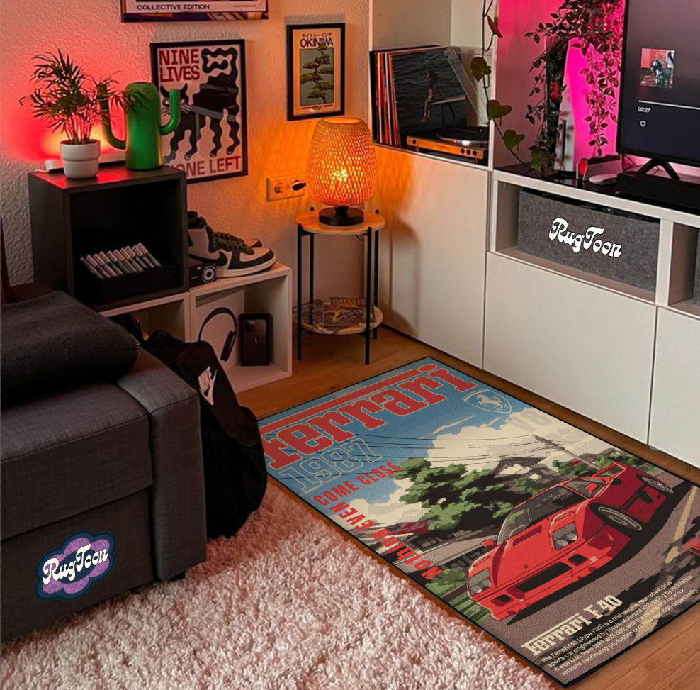 Tapis F40 – Design Fan Art Voiture de Sport Ferrari