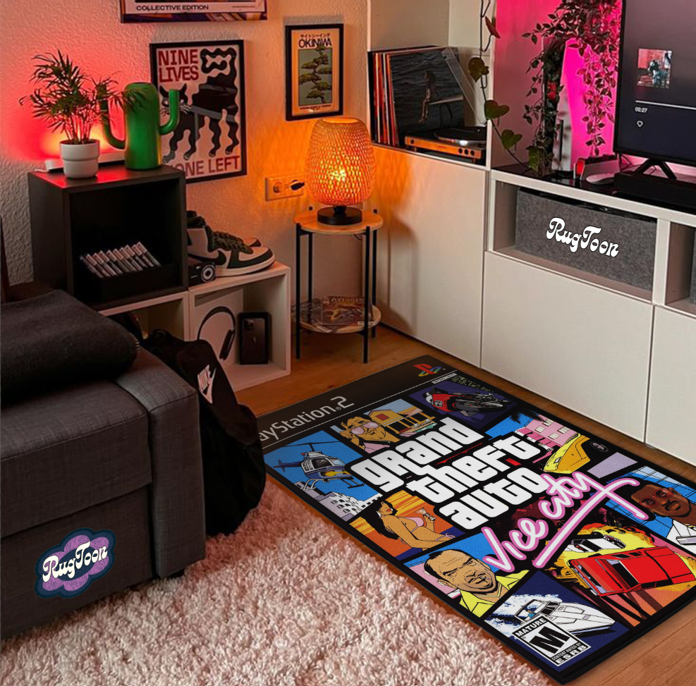 Tapis GTA Vice City – Design Couverture Jeu Vidéo PS2