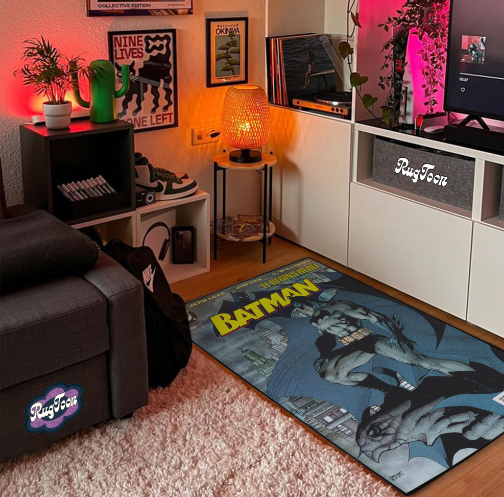 Tapis Batman – Design Vintage Couverture de Comics Super-Héros
