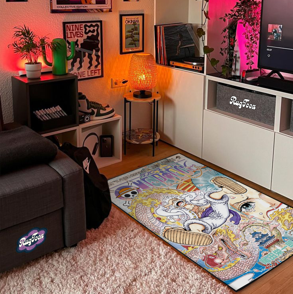 One Piece Rug – Luffy Gear 5 Manga Cover Art