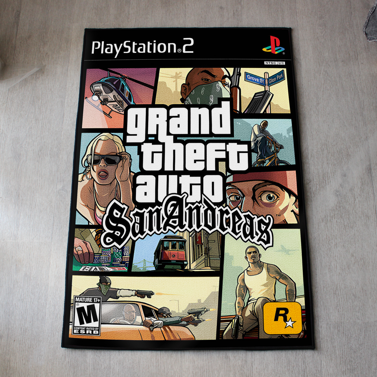Tapis GTA San Andreas – Design Couverture Jeu Vidéo PS2