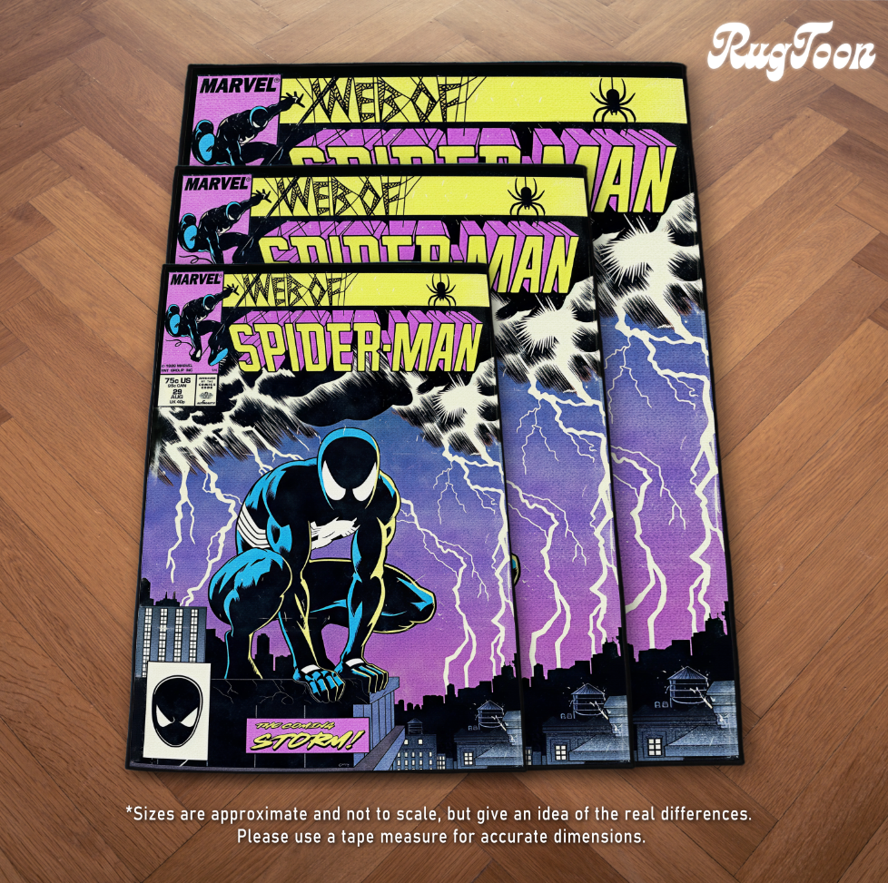 Black Suit Spider-Man Rug – Classic Marvel Comic Design