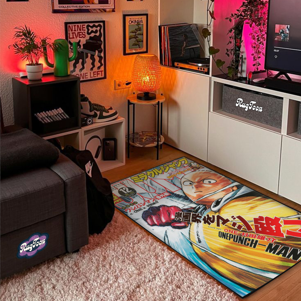 One punch Man Rug – Saitama Shonen Jump Cover Art