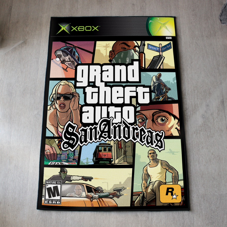 Tapis GTA San Andreas – Design Couverture Jeu Vidéo PS2