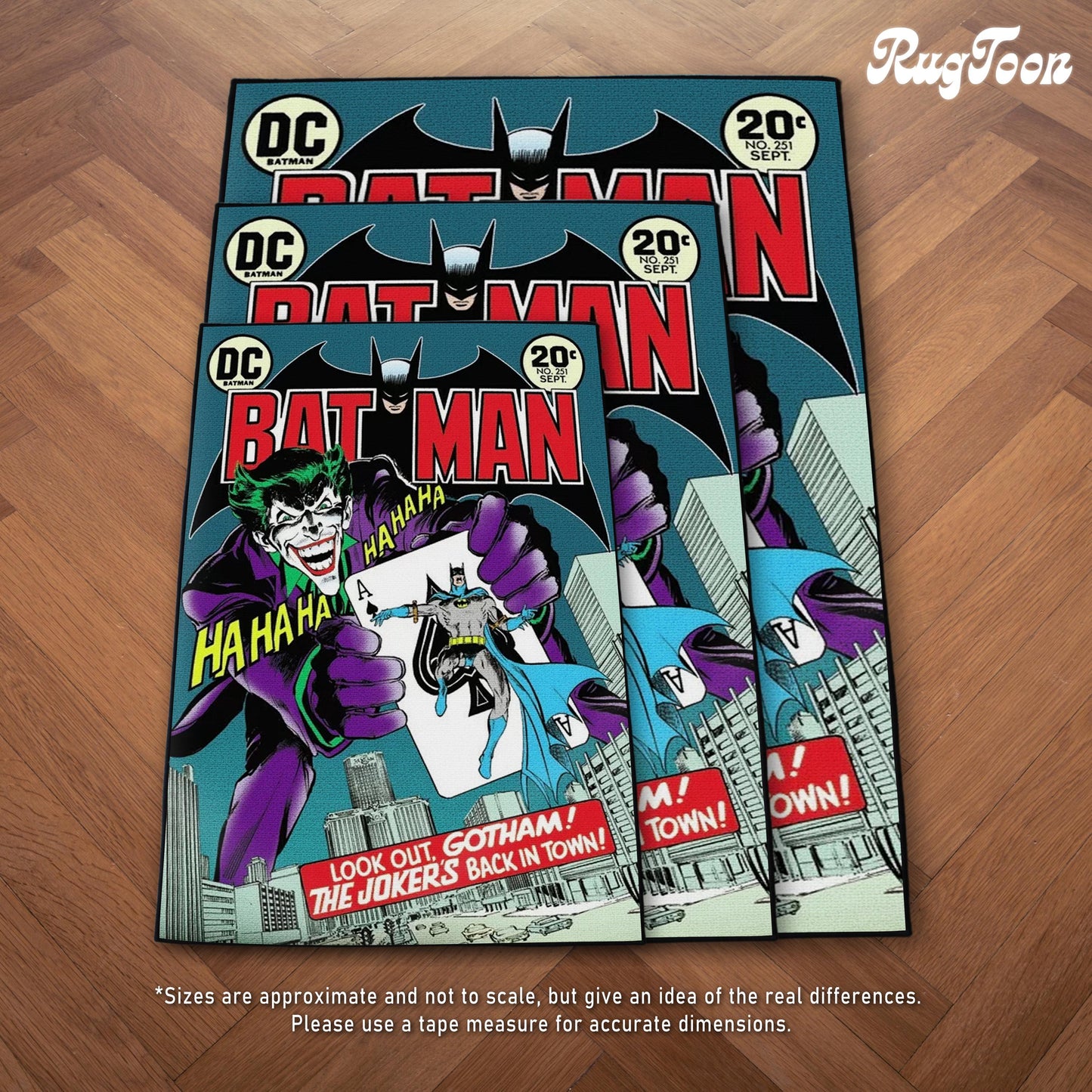 Batman Rug - Batman & Joker Comics Carpet - DC Superhero Inspired - Vintage Cover Art Decor - Dark Knight Fan Art Mat - Soft Floor Cover