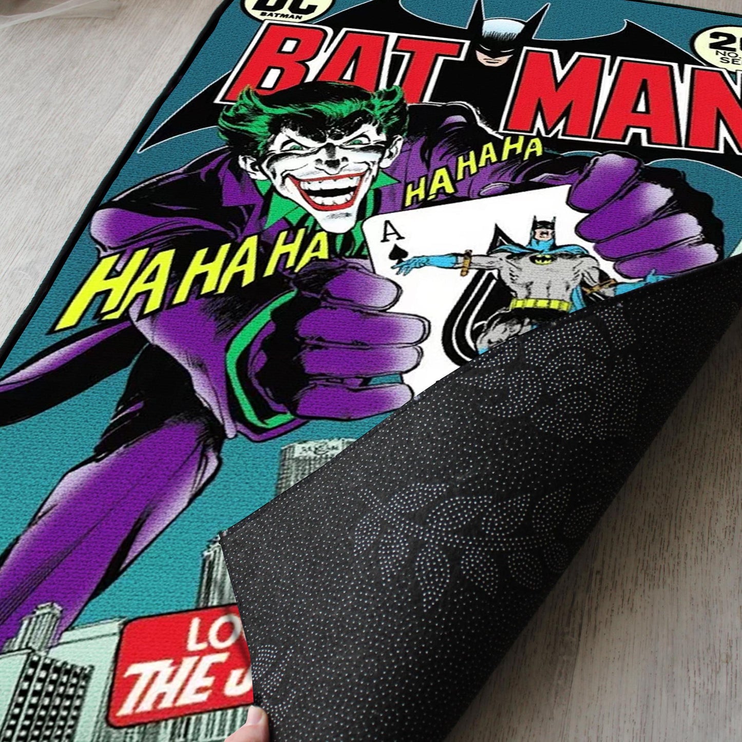 Batman Rug - Batman & Joker Comics Carpet - DC Superhero Inspired - Vintage Cover Art Decor - Dark Knight Fan Art Mat - Soft Floor Cover