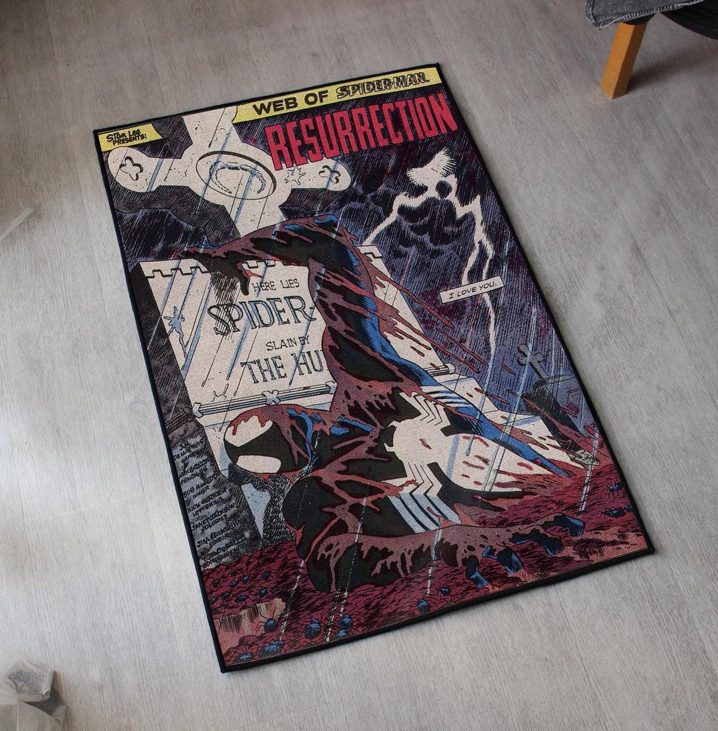 Spider-Man Rug - Kraven's Last Hunt Comics Carpet - Marvel Inspired - Dark Resurrection Cover Art - Superhero Art Mat - Soft Floor Cover