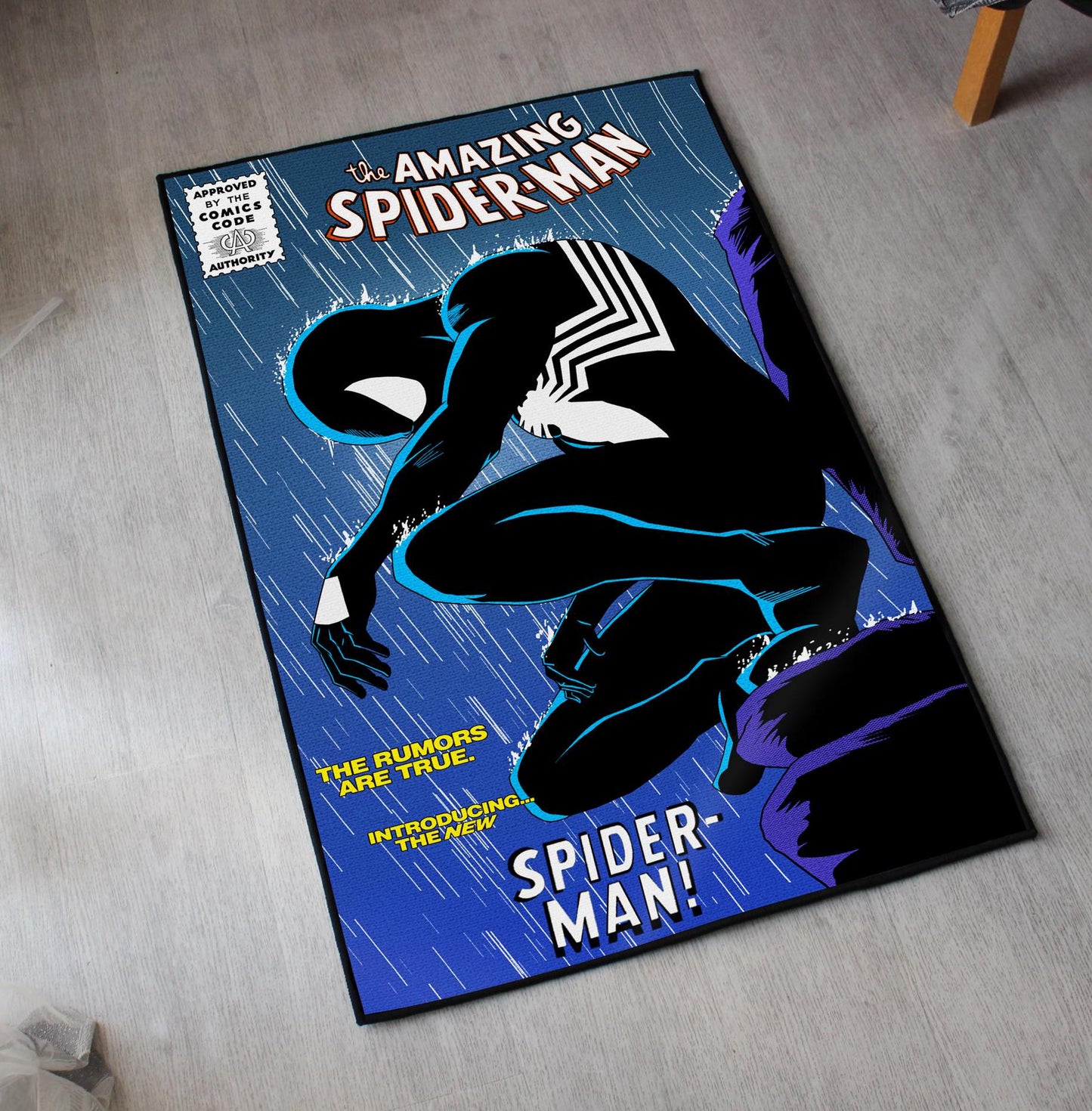 Spider-Man Rug - Dark Symbiote Comics Carpet - Spider-Man 3 Inspired - Marvel Symbiote Cover Art - Superhero Fan Art Mat - Soft Floor Cover