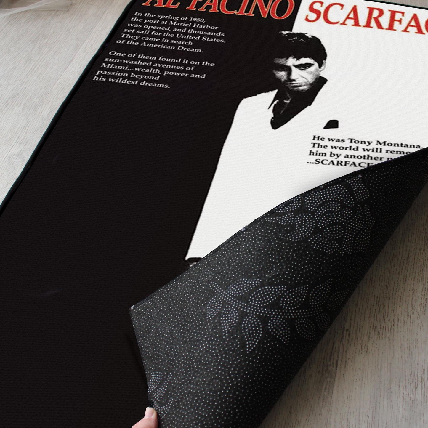 Scarface Rug - Tony Montana Movie Poster Carpet - Al Pacino Film Art - Classic Movie Poster Rug - Retro Film Decor - Soft Floor Cover