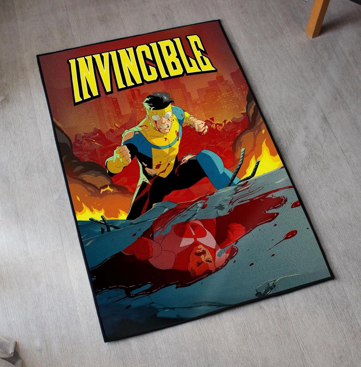 Invincible Rug - Comics Series Cover Carpet - Superhero Comic Art - Invincible Fan Art - Image Series Poster Rug - Soft Floor Cover
