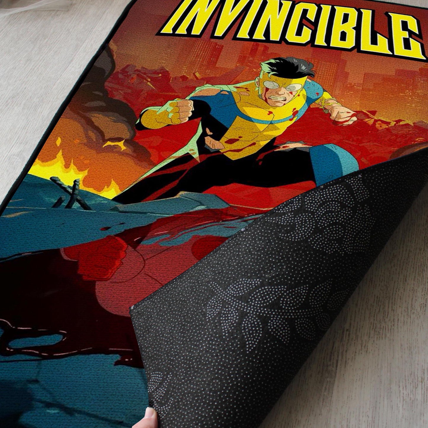 Invincible Rug - Comics Series Cover Carpet - Superhero Comic Art - Invincible Fan Art - Image Series Poster Rug - Soft Floor Cover