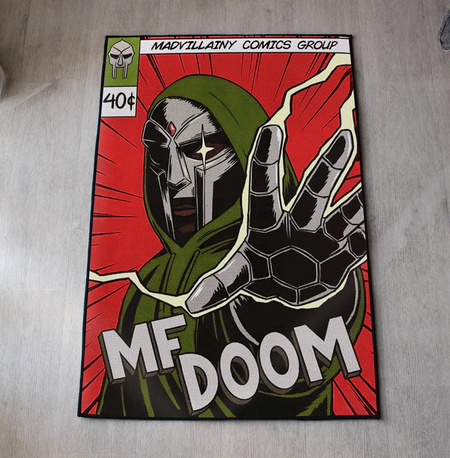 MF Doom Rug - Madvillainy Comics Carpet - Rap & Comics Inspired - Vintage Cover Art - MF Doom Fan Art Mat - Soft Floor Cover