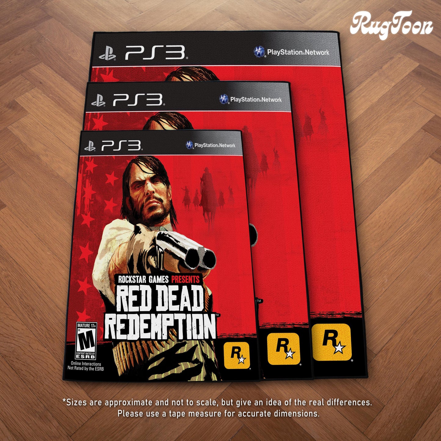 Red Dead Redemption I Rug - PS3 Video Game Cover Carpet - Rockstar Game Inspired - Cowboy Artwork - John Marston Mat - Soft Floor Cover