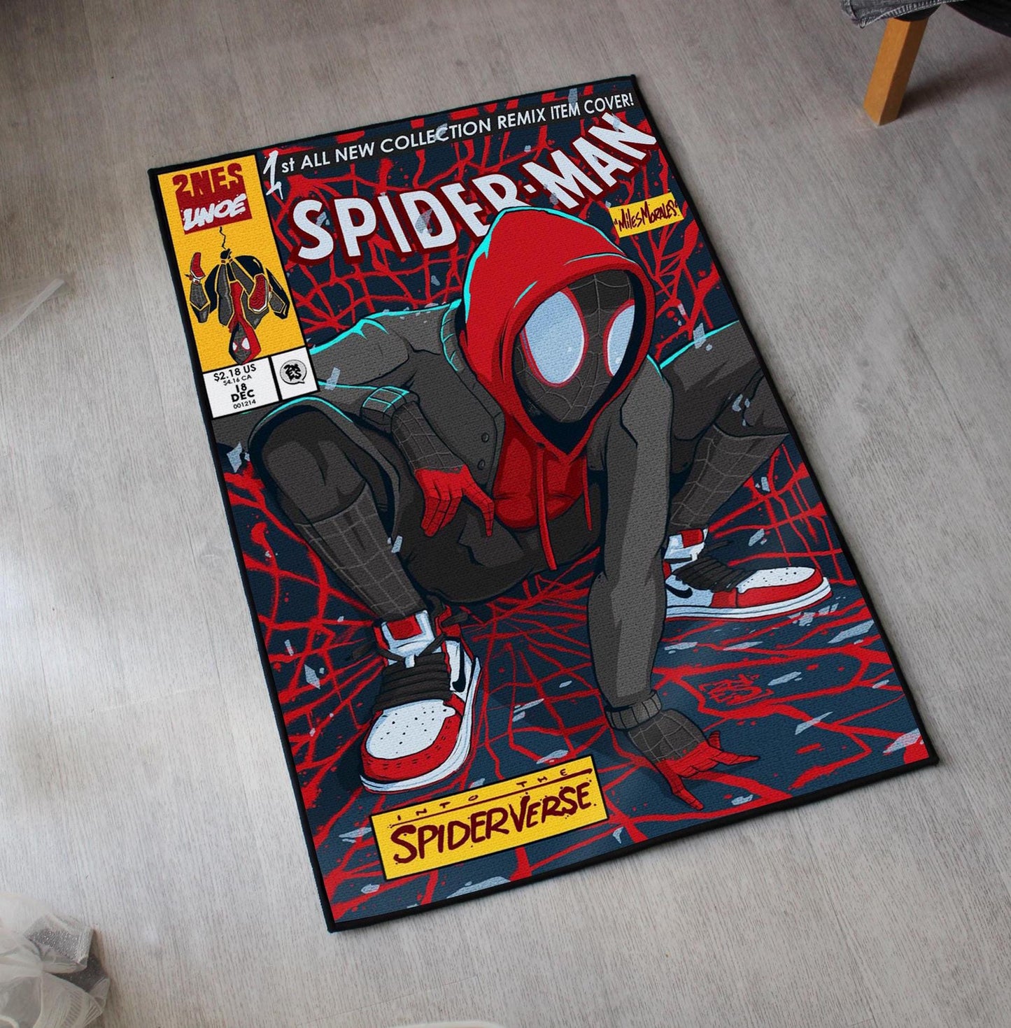 Spider-Man Rug - Miles Morales Comics Carpet - Marvel & Spiderverse Inspired - Marvel Cover Art - Superhero Fan Art Mat - Soft Floor Cover