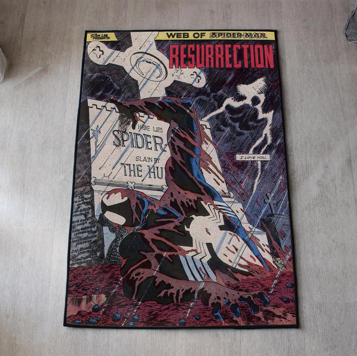 Spider-Man Rug - Kraven's Last Hunt Comics Carpet - Marvel Inspired - Dark Resurrection Cover Art - Superhero Art Mat - Soft Floor Cover
