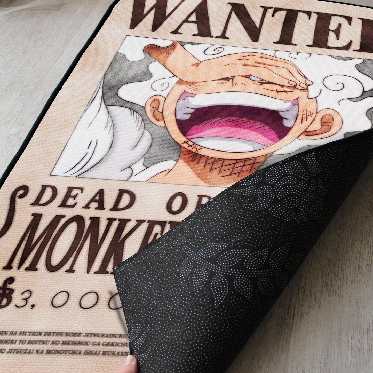One Piece Rug - Luffy Gear 5 Wanted Bounty Art Carpet - Manga & Anime Inspired - One Piece Cover Art - One Piece Art Mat - Soft Floor Cover