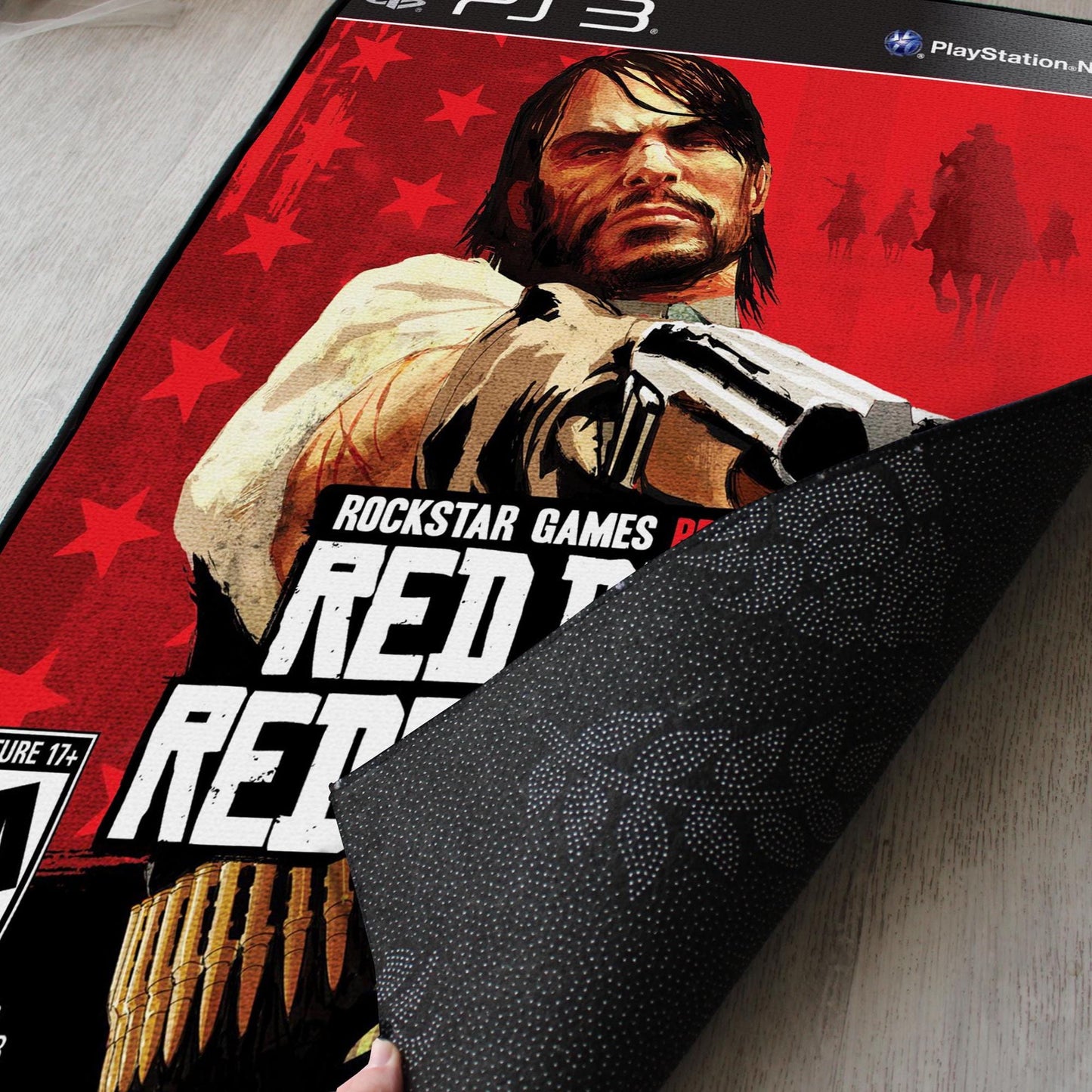 Red Dead Redemption I Rug - PS3 Video Game Cover Carpet - Rockstar Game Inspired - Cowboy Artwork - John Marston Mat - Soft Floor Cover
