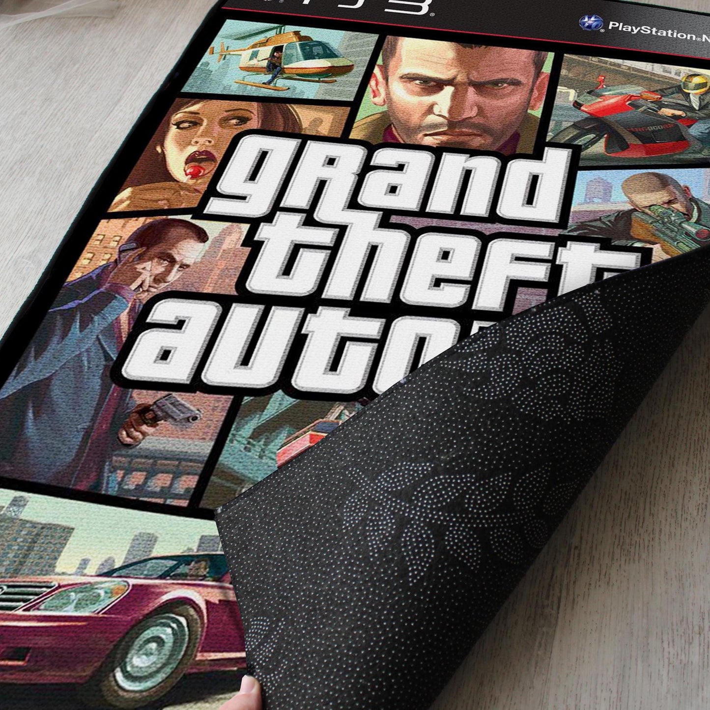 GTA 4 Rug - PS3 Video Game Cover - Grand Theft Auto IV Carpet - Rockstar Games Art - GTA Playstation Video Game Fan Mat - Soft Floor Cover