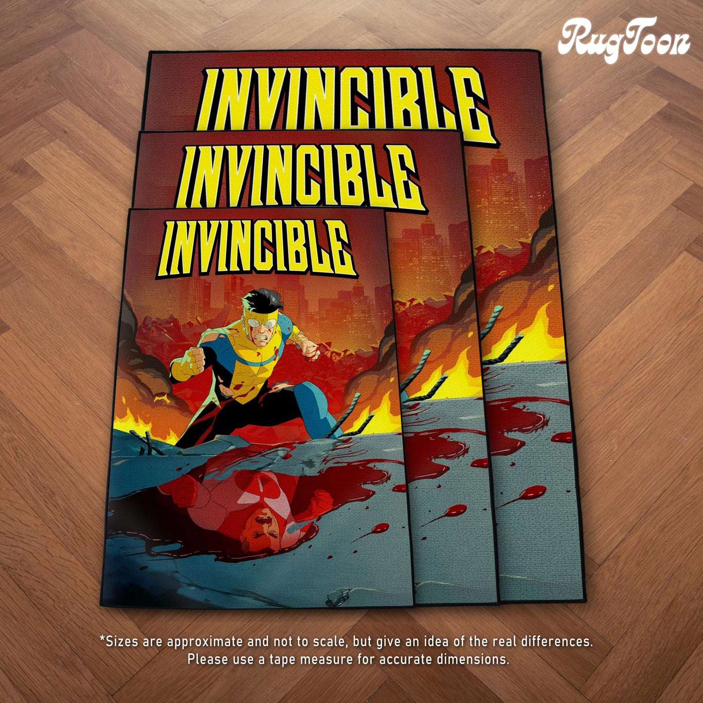 Invincible Rug - Comics Series Cover Carpet - Superhero Comic Art - Invincible Fan Art - Image Series Poster Rug - Soft Floor Cover