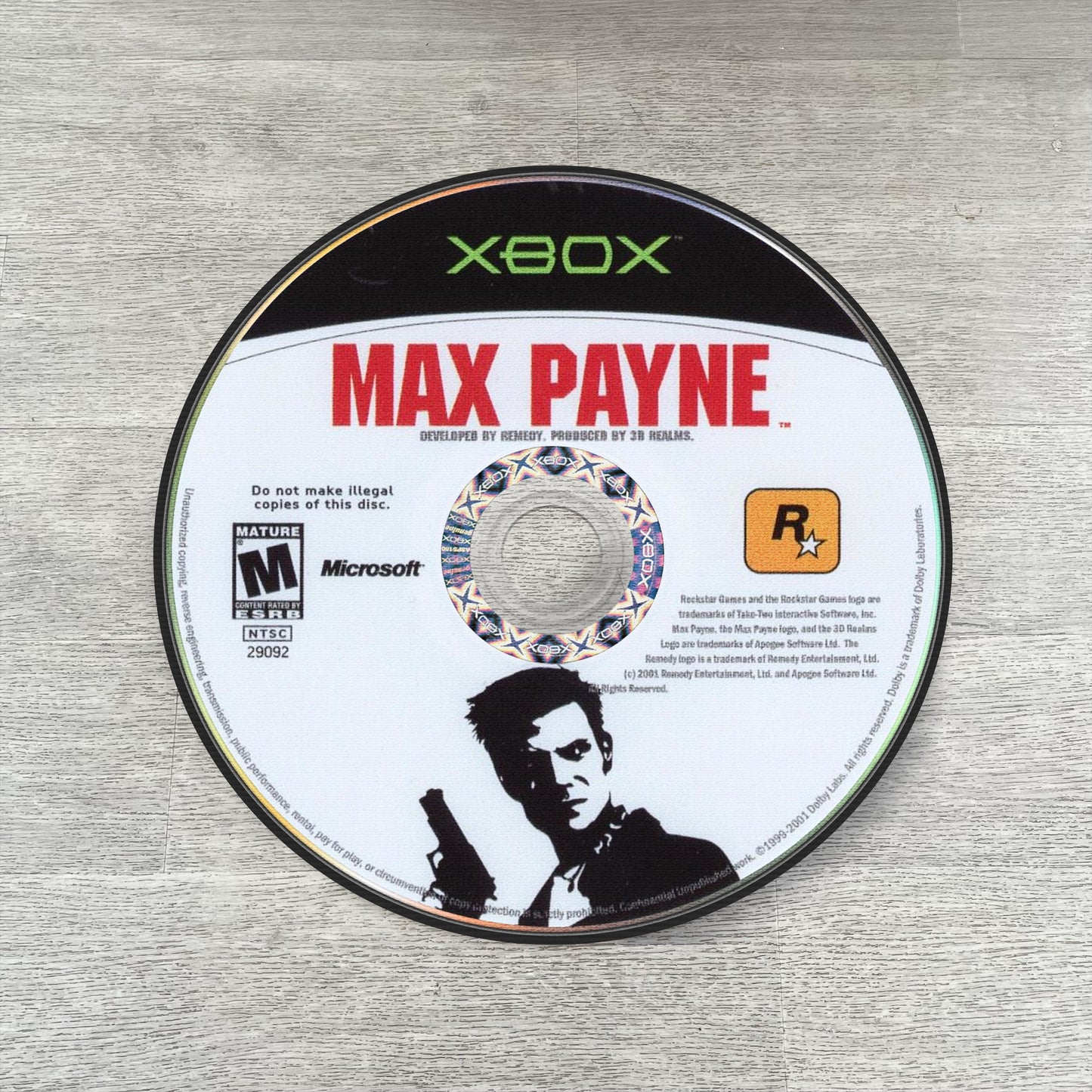 Max Payne Disc Rug - Rockstar Games PS2 Xbox 360 Carpet - Gamer Room Decor - Noir Game Mat - Video Game Fan Art - Bullet Time Style