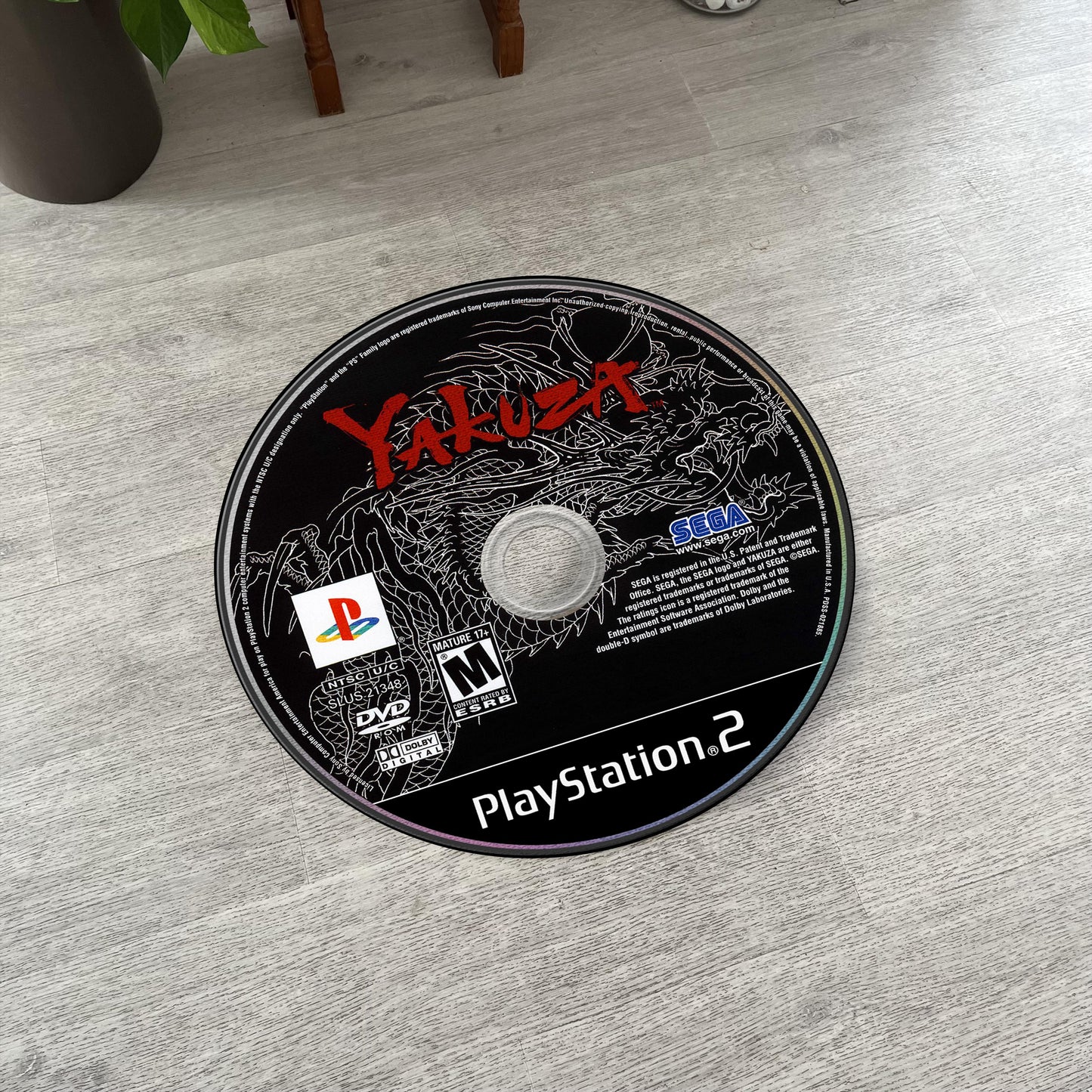 Yakuza Disc Rug - PS2 Carpet - Video Game Room Decor - Sega Yakuza Fan Art - Retro Game Mat - Gamer Decor - Japanese Game Rug
