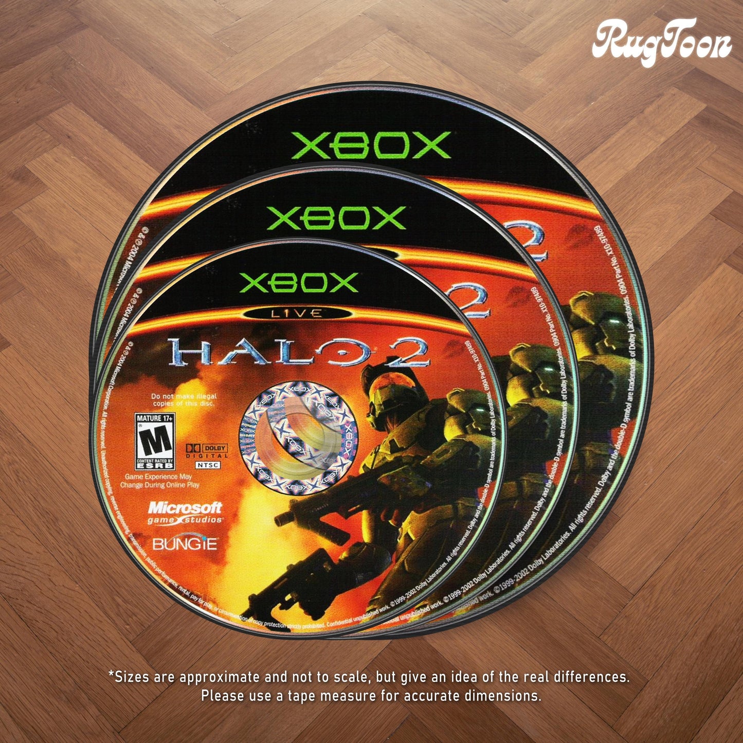 Halo 2 Disc Rug - Xbox 360 Game Carpet - Gamer Room Decor - Retro Video Game Mat - Halo Fan Art - Xbox 360 Decor - Gaming Decor