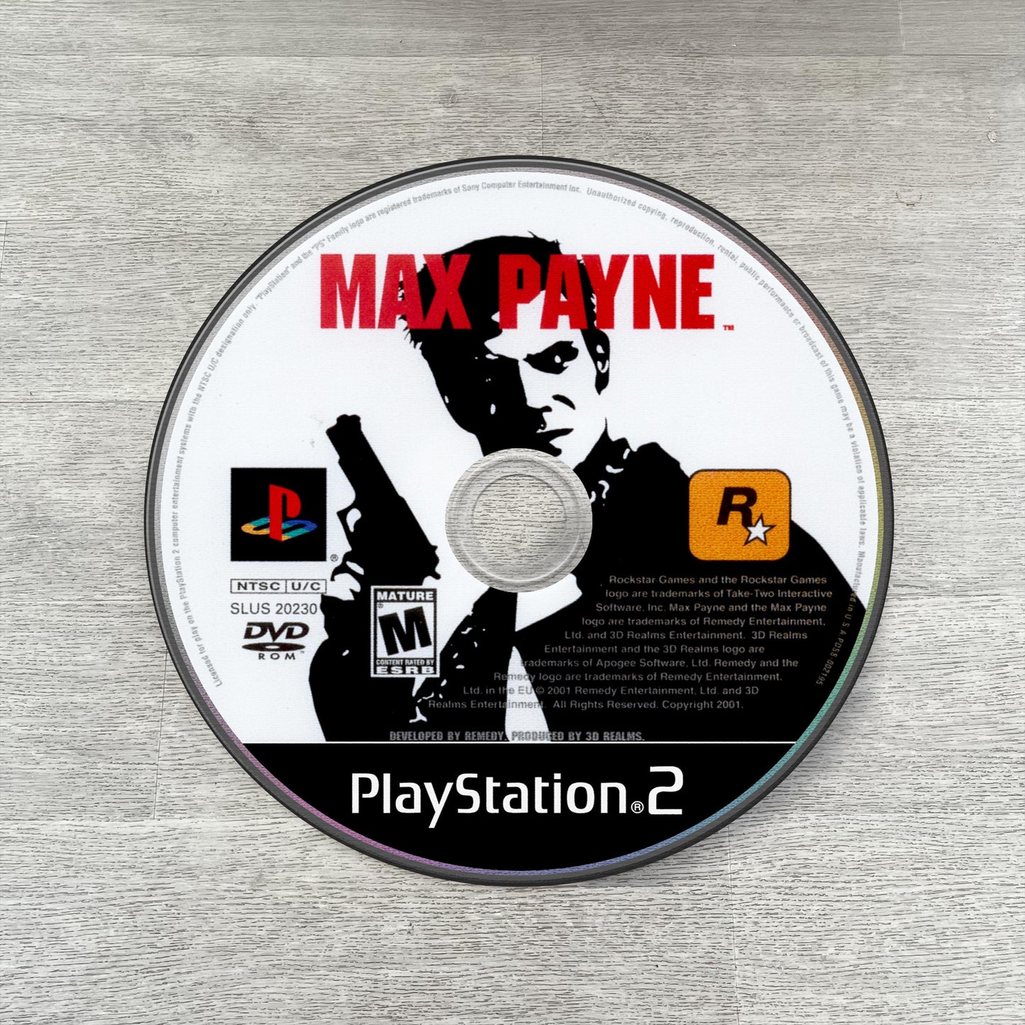 Max Payne Disc Rug - Rockstar Games PS2 Xbox 360 Carpet - Gamer Room Decor - Noir Game Mat - Video Game Fan Art - Bullet Time Style