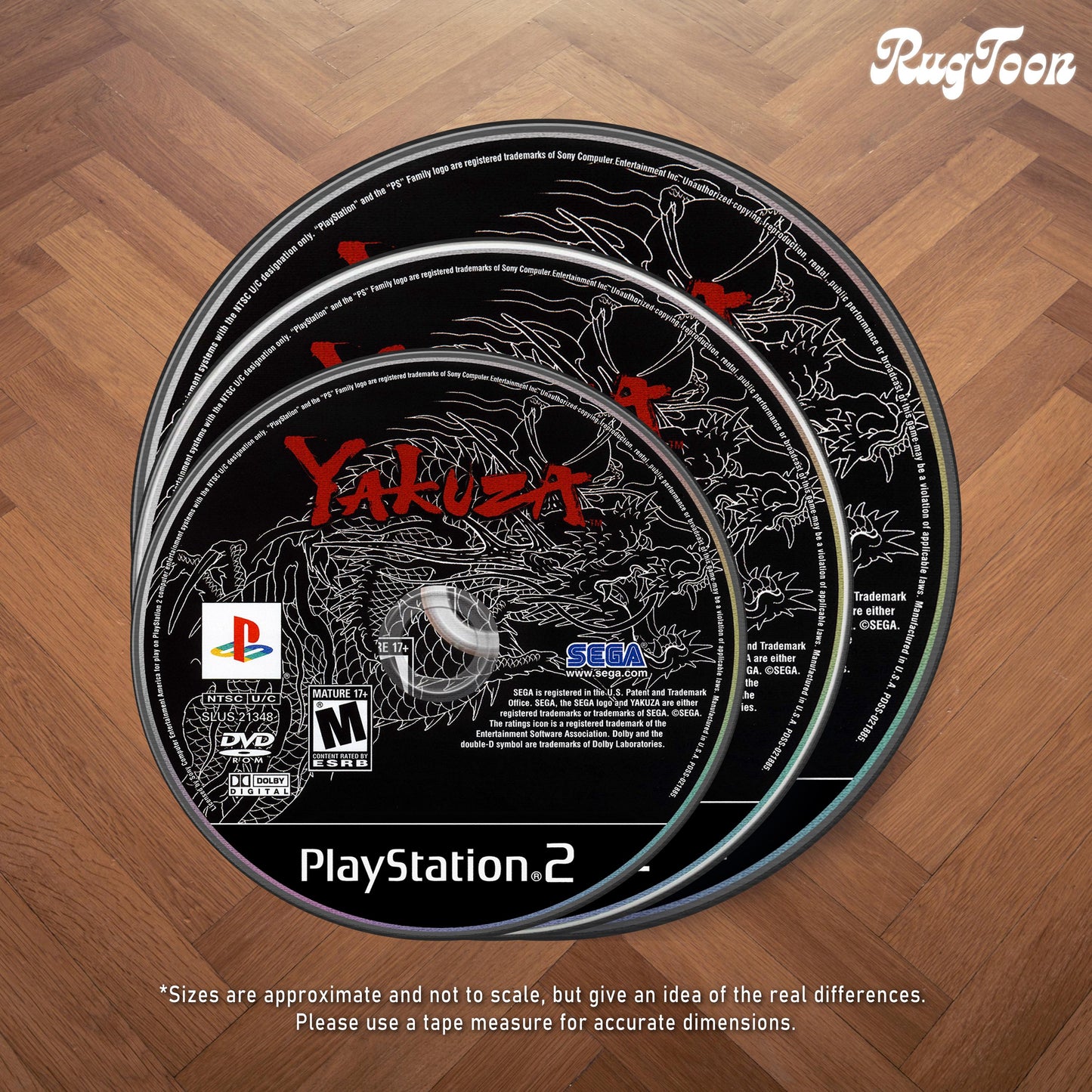 Yakuza Disc Rug - PS2 Carpet - Video Game Room Decor - Sega Yakuza Fan Art - Retro Game Mat - Gamer Decor - Japanese Game Rug