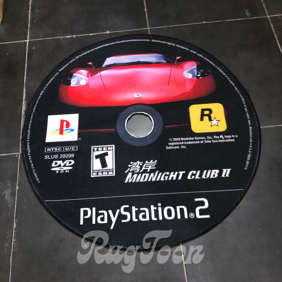 Midnight Club 2 disc rug for PS2 and Xbox racing game fans