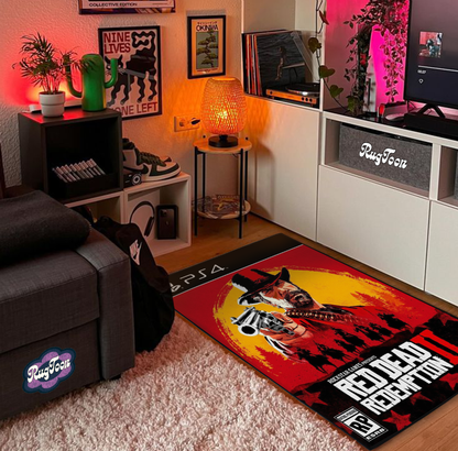 Tapis Red Dead Redemption II – Art de couverture du jeu vidéo PS4 avec Arthur Morgan