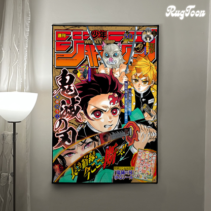 Demon Slayer Rug – Tanjiro Manga Shonen Jump Cover Art