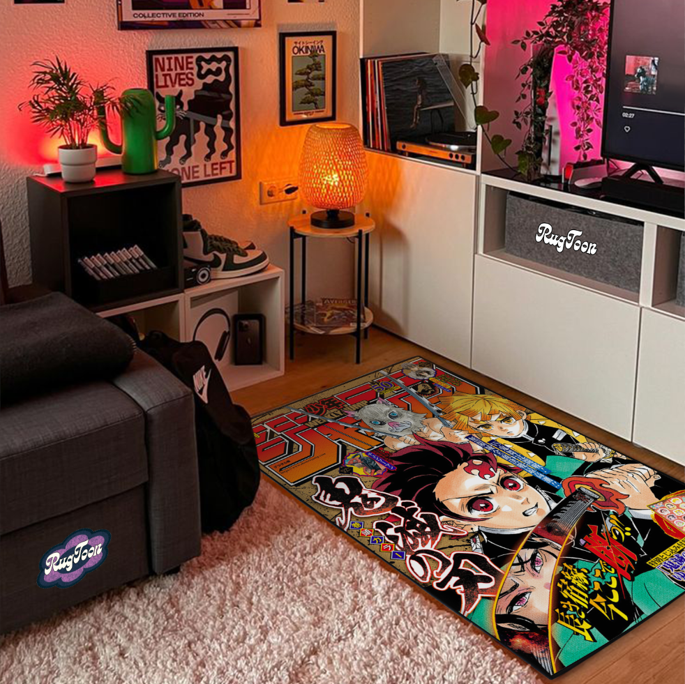 Demon Slayer Rug – Tanjiro Manga Shonen Jump Cover Art