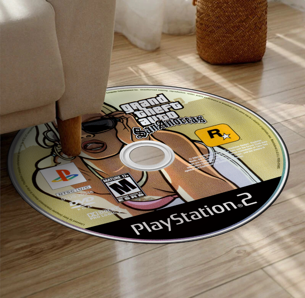 Tapis Disque GTA San Andreas – Design Rockstar Games PS2 & Xbox 360
