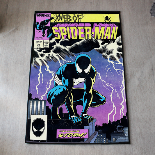 Black Suit Spider-Man rug with classic Marvel comic design