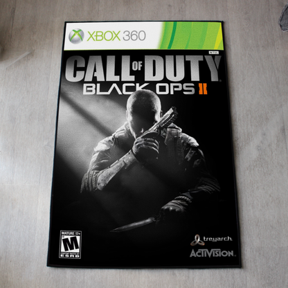 Call of Duty Black Ops 2 rug with PS3 and Xbox 360 cover art design