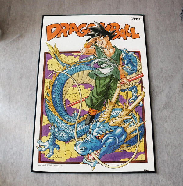 Dragon Ball rug featuring Son Goku iconic manga cover design