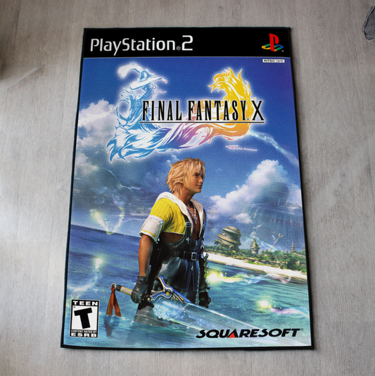 Final Fantasy X rug with PS2 cover art design for gamers decor