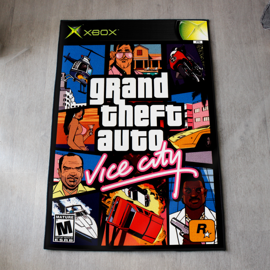 Tapis GTA Vice City – Design Couverture Jeu Vidéo PS2