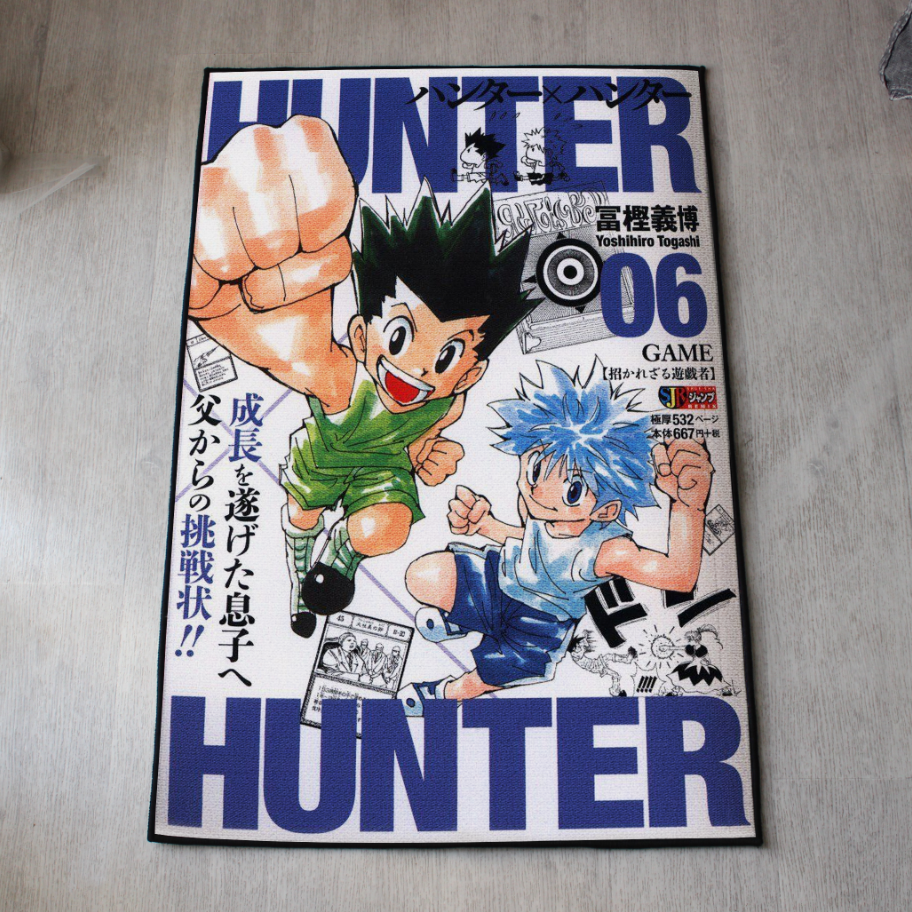 Hunter x Hunter rug featuring Gon and Killua manga cover art