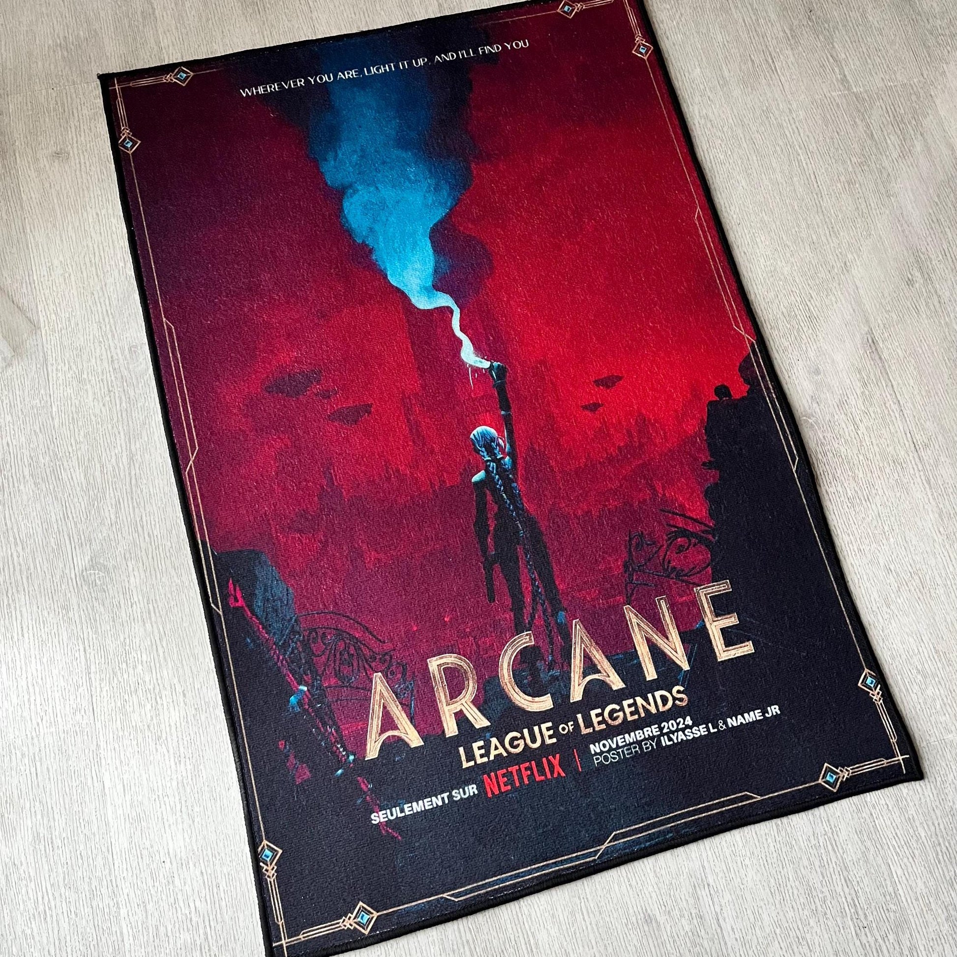 Arcane Jinx Rug - League of Legends Series - LoL Inspired Carpet - Anime Home Decor - Jinx Fan Art Mat - Soft Floor Cover