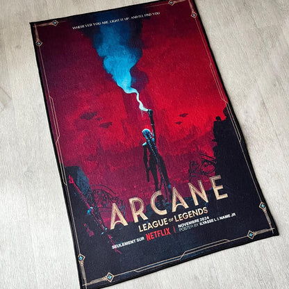 Arcane Jinx Rug - League of Legends Series - LoL Inspired Carpet - Anime Home Decor - Jinx Fan Art Mat - Soft Floor Cover