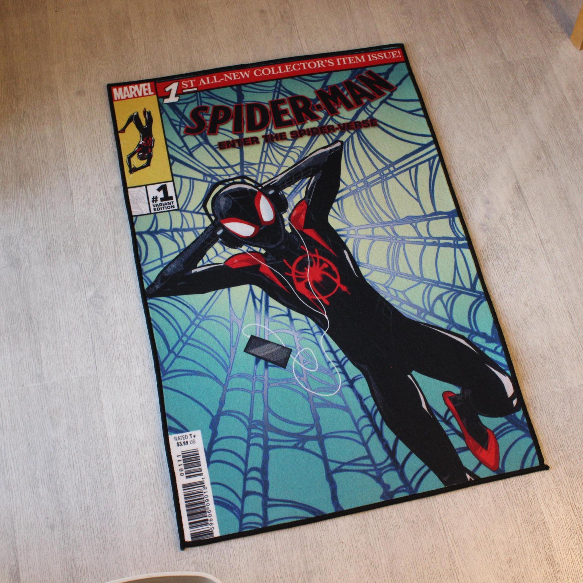Spider-Man Rug - Miles Morales Cover Carpet - Marvel Enter the Spiderverse Inspired - Comic Book Art - Superhero Fan Art - Soft Floor Cover