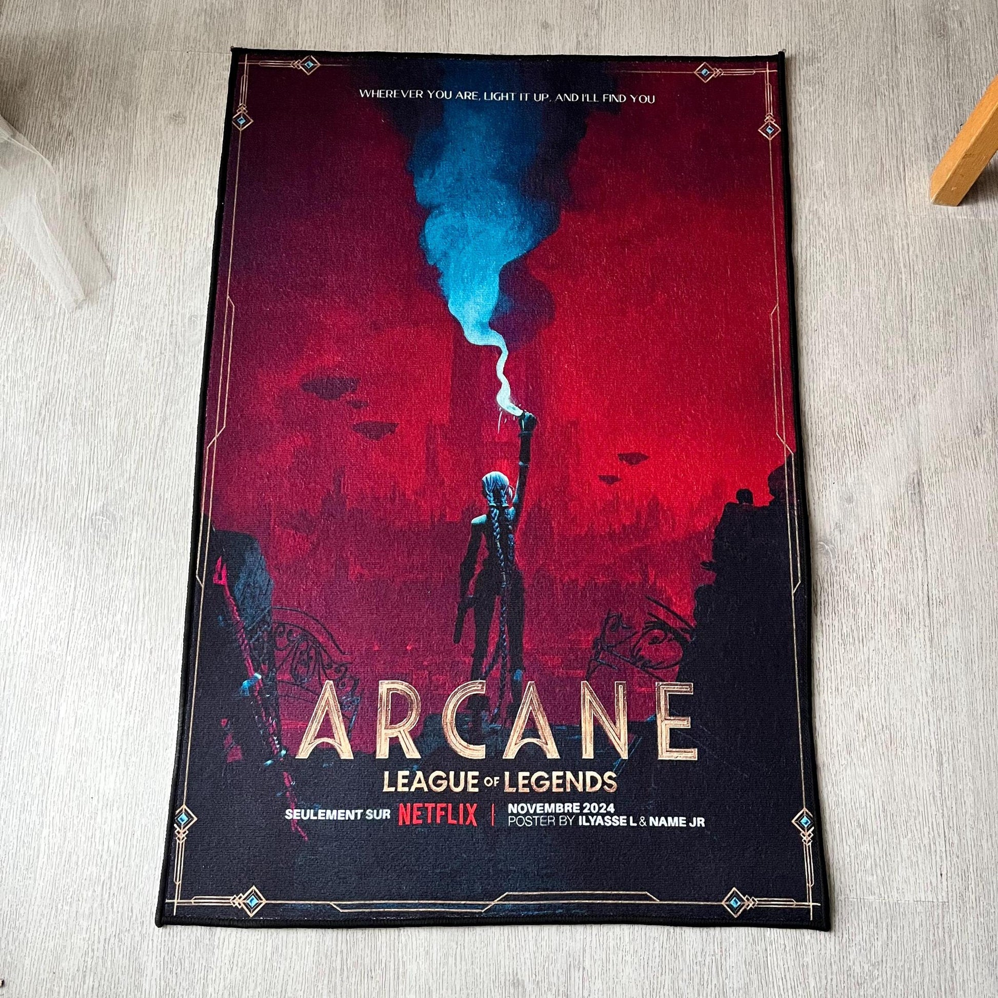Arcane Jinx Rug - League of Legends Series - LoL Inspired Carpet - Anime Home Decor - Jinx Fan Art Mat - Soft Floor Cover