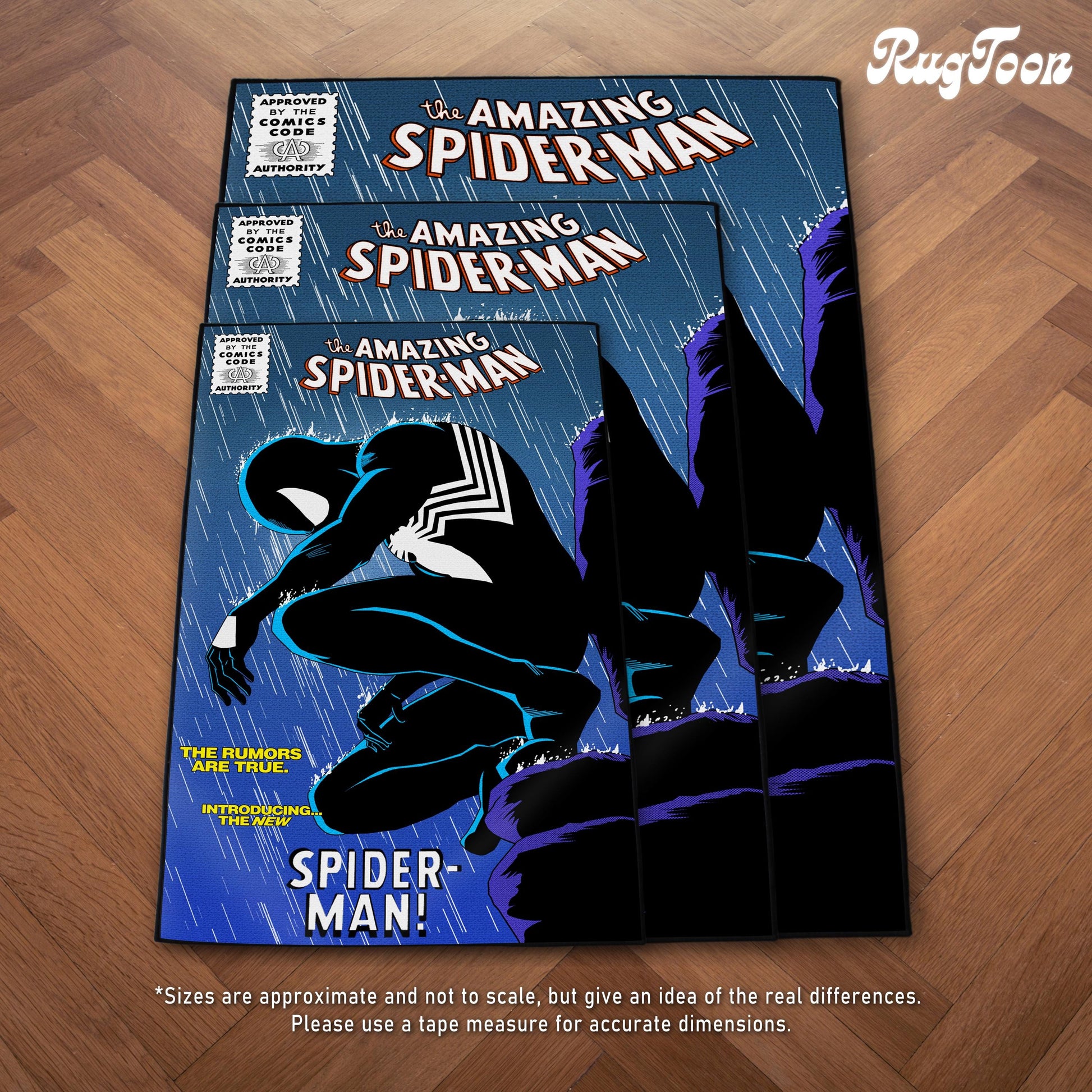 Spider-Man Rug - Dark Symbiote Comics Carpet - Spider-Man 3 Inspired - Marvel Symbiote Cover Art - Superhero Fan Art Mat - Soft Floor Cover