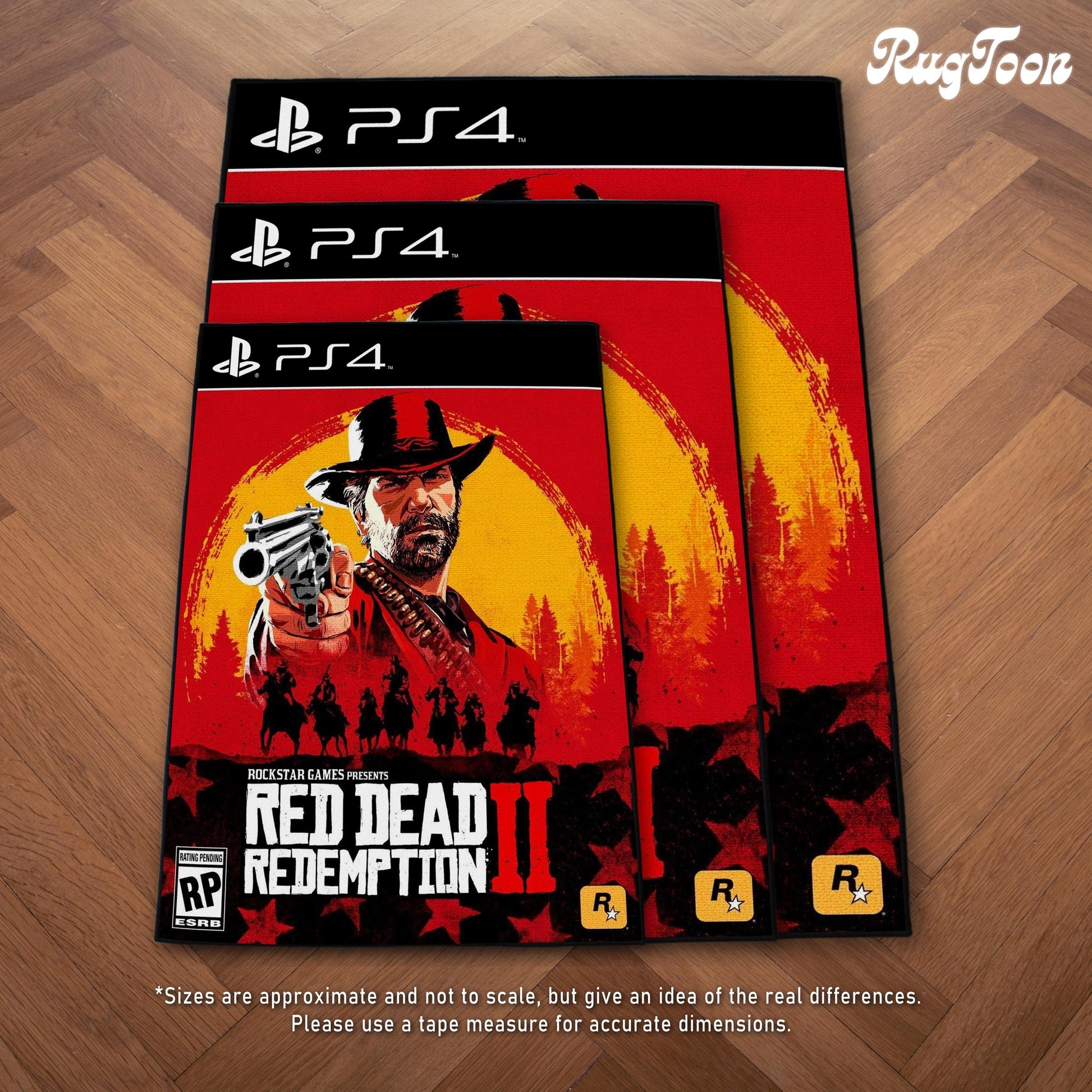 Red Dead Redemption II Rug - PS4 Video Game Cover - Rockstar Games Carpet - Rockstar Art Mat - Arthur Morgan Mat - Soft Floor Cover