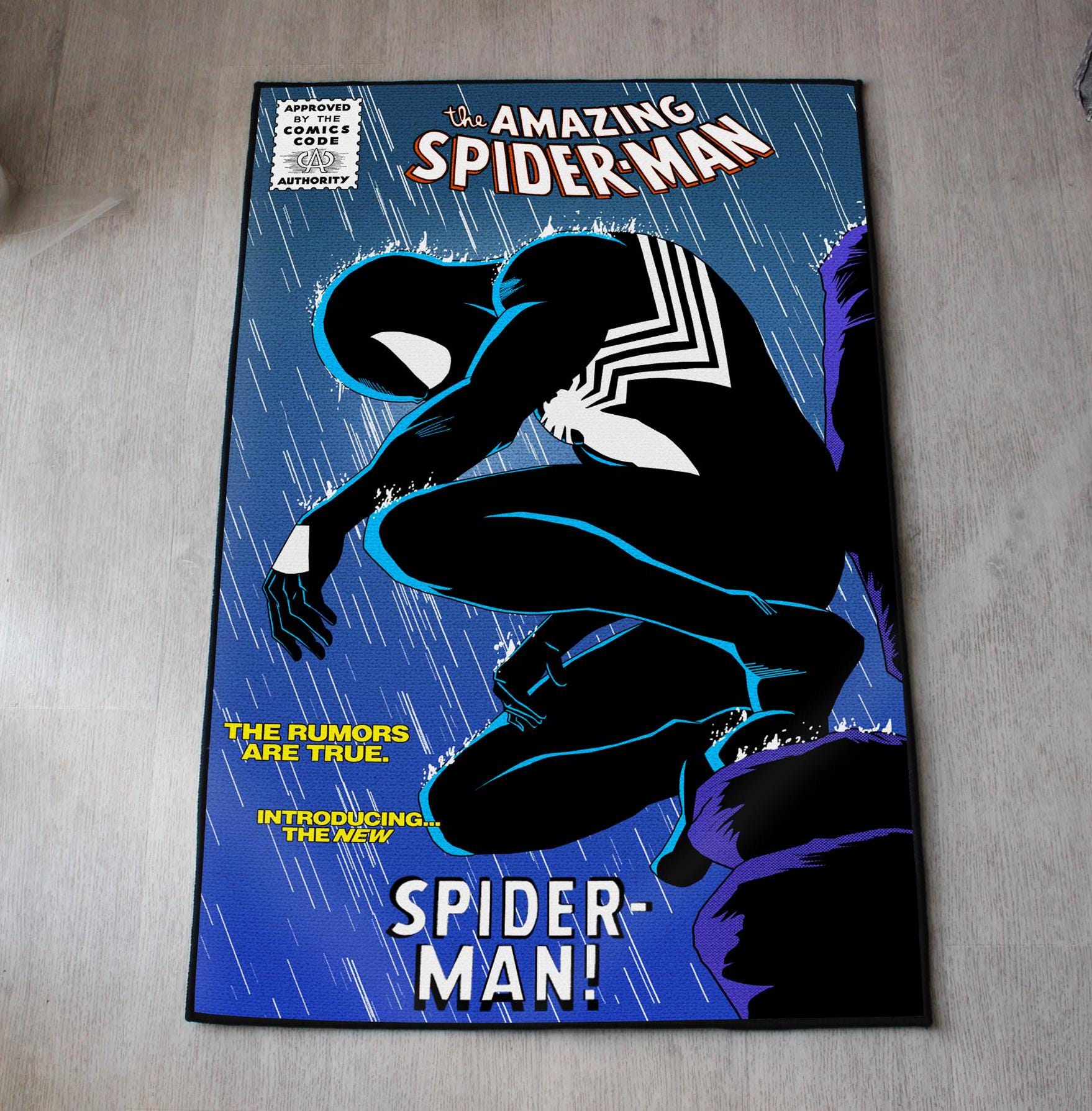 Spider-Man Rug - Dark Symbiote Comics Carpet - Spider-Man 3 Inspired - Marvel Symbiote Cover Art - Superhero Fan Art Mat - Soft Floor Cover