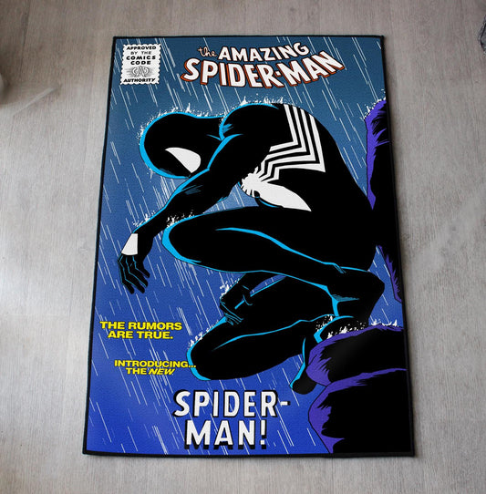 Spider-Man Rug - Dark Symbiote Comics Carpet - Spider-Man 3 Inspired - Marvel Symbiote Cover Art - Superhero Fan Art Mat - Soft Floor Cover