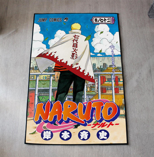 Naruto Rug - Manga Cover Carpet - Naruto Shippuden Inspired - Volume 72 Cover Konoha Artwork - Anime Fan Art Mat - Soft Floor Cover